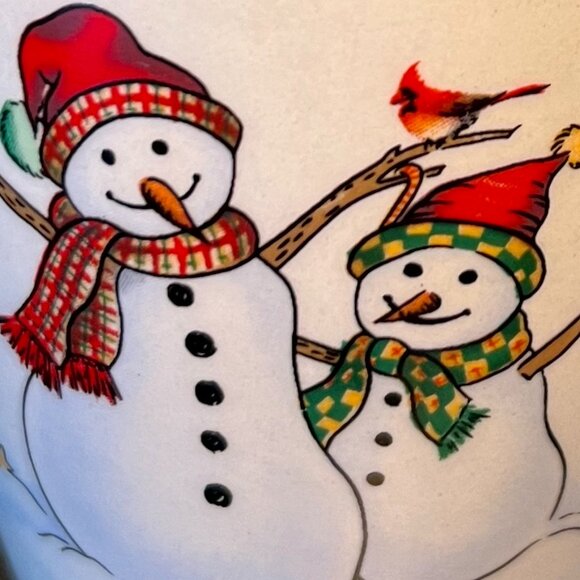 Lot of 3 Vintage Snowmen & Santa Claus Christmas Winter Holiday Ceramic Mugs - Picture 3 of 14